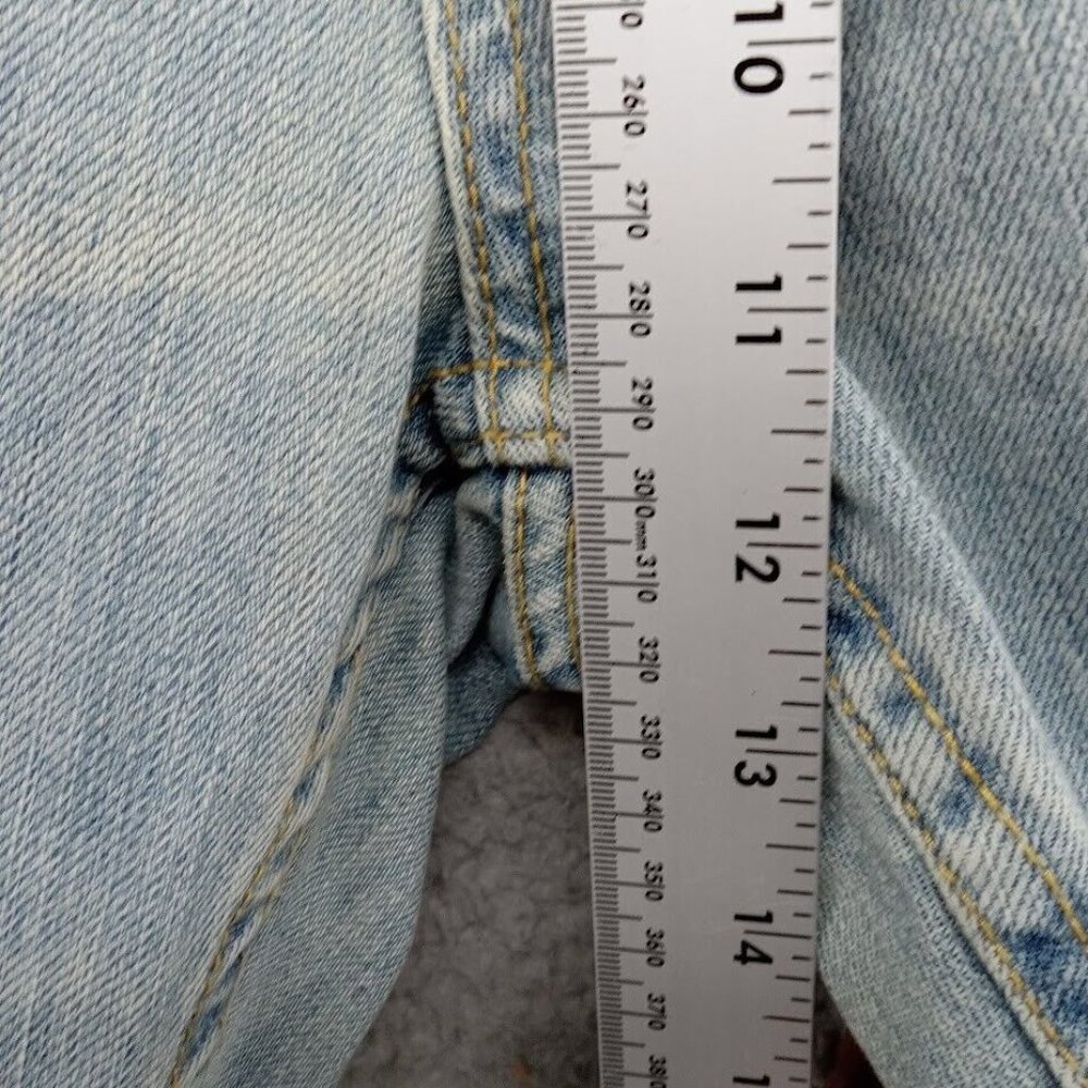 Seven7 Jeans Womens 24  Light Blue Rhinestones Distressed Ripped Wide Leg Denim - Picture 6 of 15